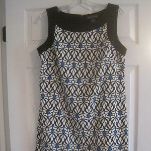 JESSICA HOWARD WHITE AND BLACK AND TURQUOISE DRESS NWOT 14